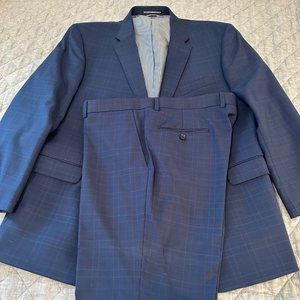 Tommy Hilfiger Slim Fit Suit - Navy Pattern, 48R